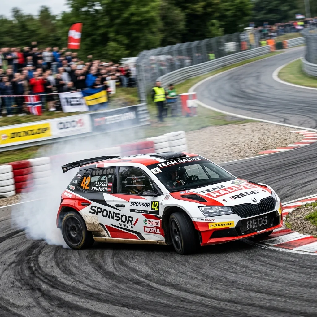 Rally car in action on circuit