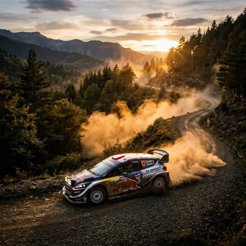 Rally car in action